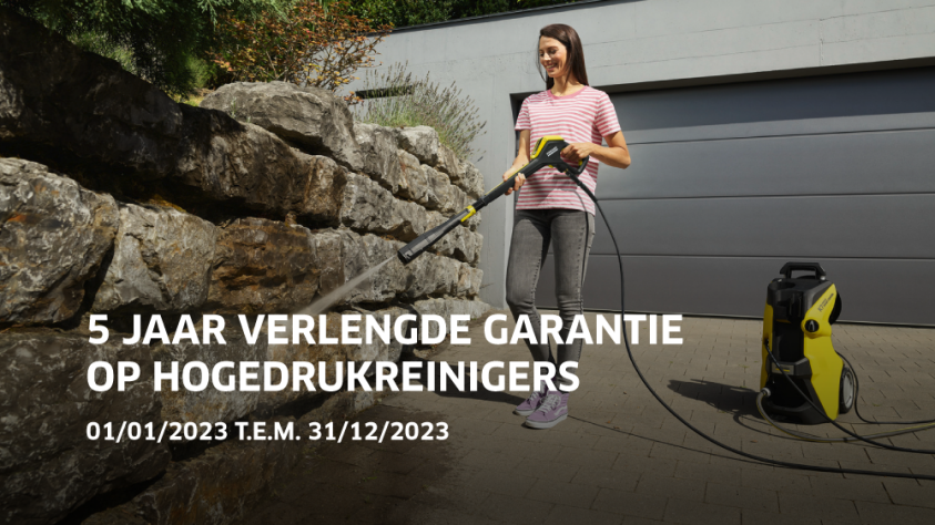 5 jaar verlengde garantie op hogedrukreinigers