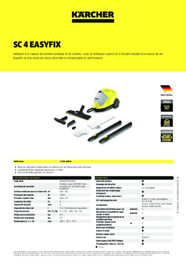 Informations sur le produit