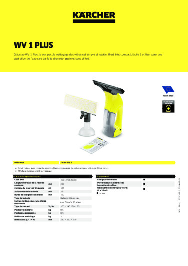 Informations sur le produit