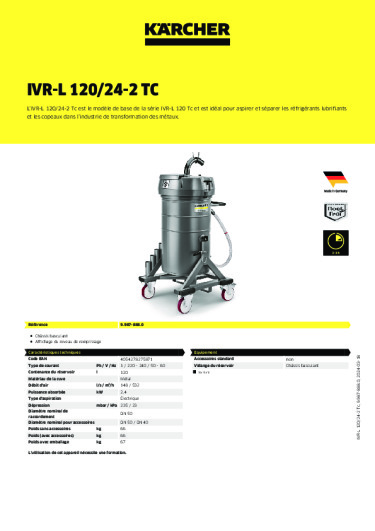 Informations sur le produit