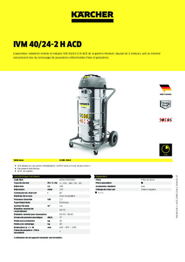 Informations sur le produit