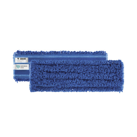 Serpillère auto-agrippante en microfibre à boucles bleue 40 cm