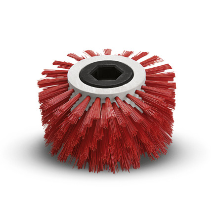 Brosse coudée, moyen, rouge, 170 mm