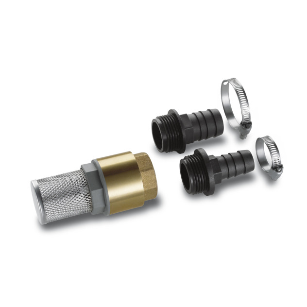 Kit complet crépine Inox avec clapet anti-retour + adaptateur 1" (25,4mm) / 3/4" (19mm)