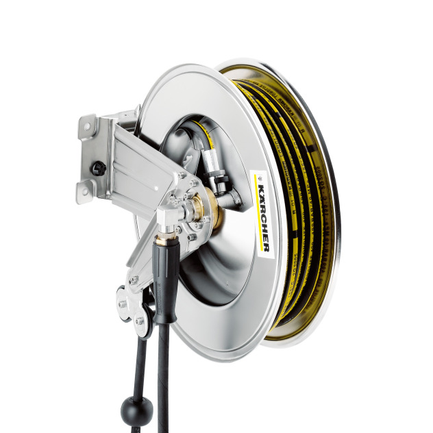 Enrouleur de flexible automatique, acier inoxydable avec support pivotant, 20 m