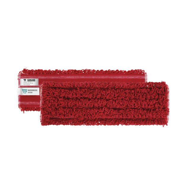 Serpillère auto-agrippante en microfibre à boucles rouge 40 cm