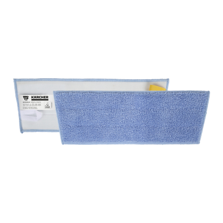 Vlakmop Microblauw met klitteband, 30 cm