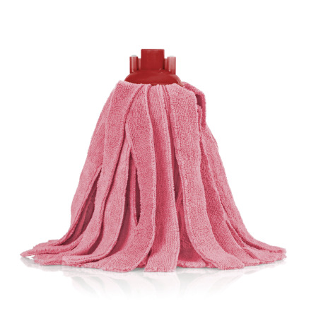 Microvezel Kentucky mop, rood, met schroefbevestiging