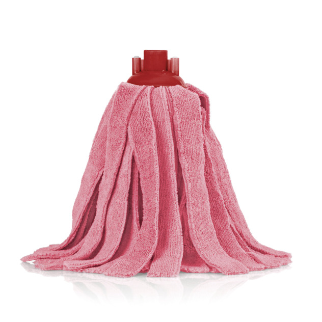 Microvezel Kentucky mop, rood, met schroefbevestiging