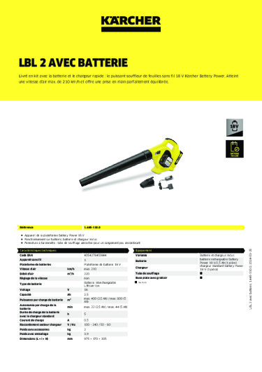 Informations sur le produit