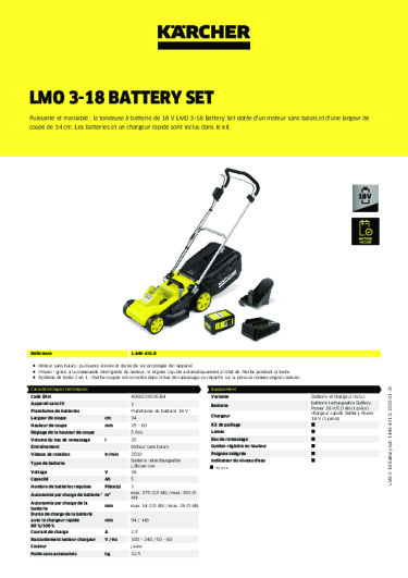 Informations sur le produit