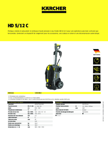 Informations sur le produit