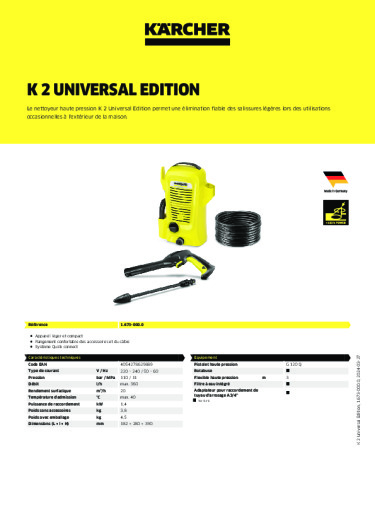 Informations sur le produit