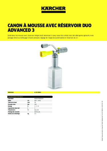 Informations sur le produit