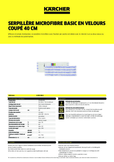 Informations sur le produit