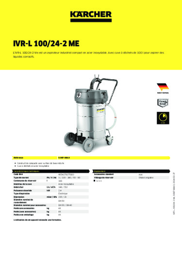 Informations sur le produit