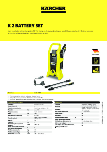 Informations sur le produit