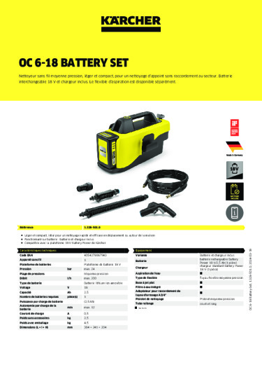 Informations sur le produit