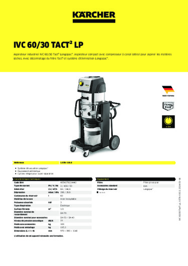 Informations sur le produit