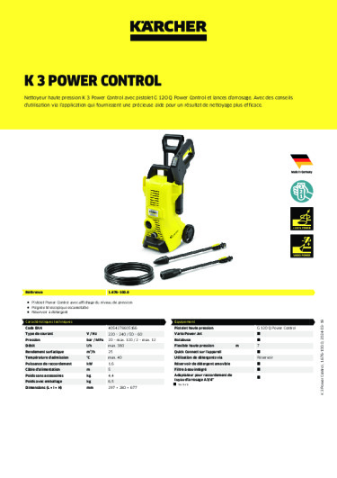 Informations sur le produit