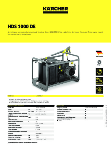 Informations sur le produit