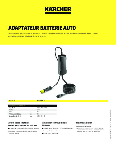 Informations sur le produit