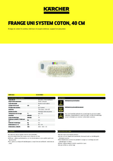 Informations sur le produit