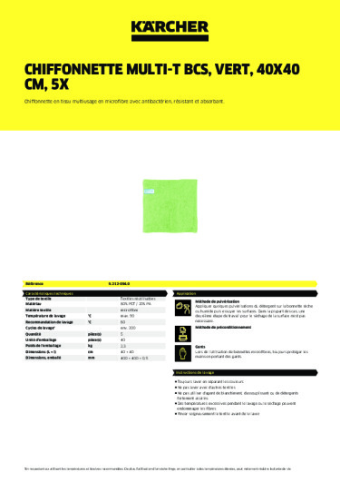 Informations sur le produit