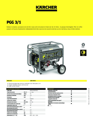 Informations sur le produit