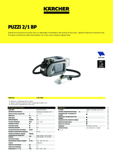 Informations sur le produit