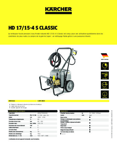 Informations sur le produit