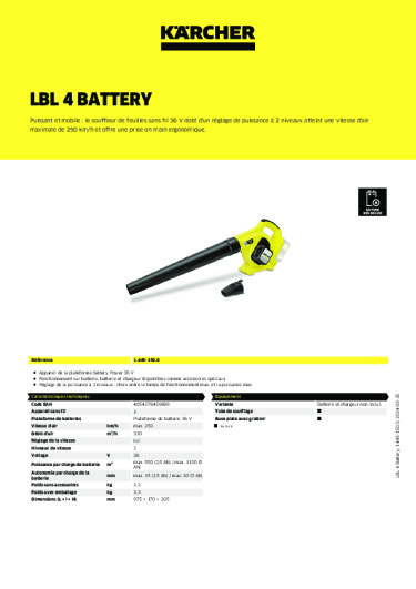 Informations sur le produit