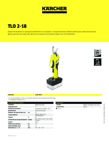 Informations sur le produit