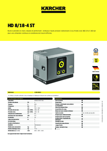 Informations sur le produit