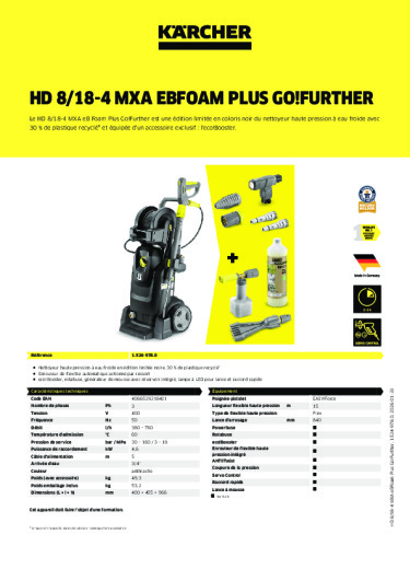 Informations sur le produit