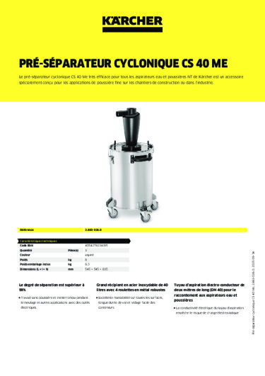 Informations sur le produit