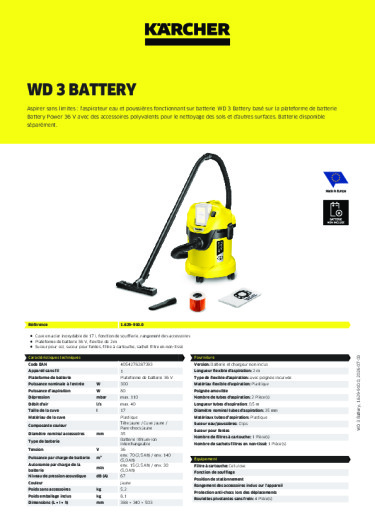 Informations sur le produit